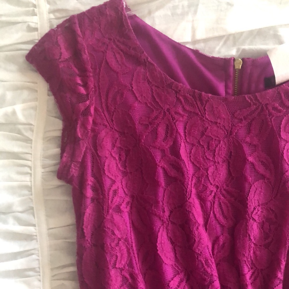 deep purple/magenta short lace dress. Size Small